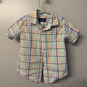The Children's Place Pastel Plaid Short-Sleeve Button-Down - Multi Pastels